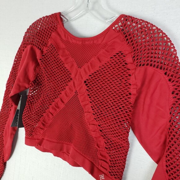 NWT Nux Active All Net Long Sleeve Top in Crimson size M/L Athleisure Yoga Gym - Picture 7 of 16